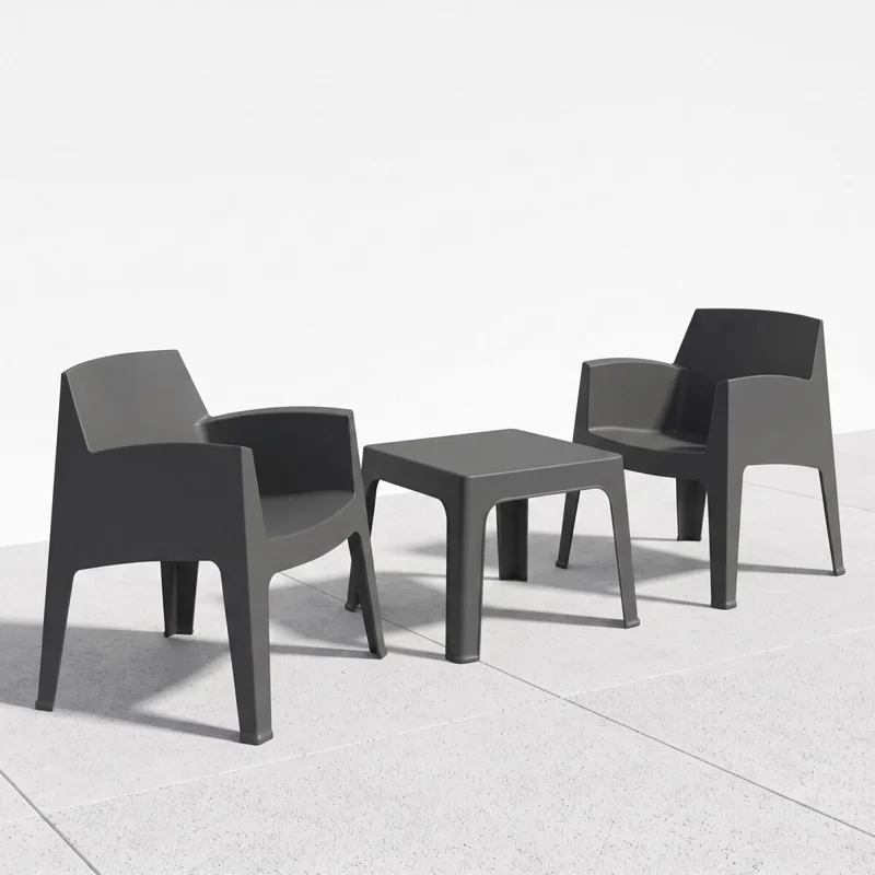 Set de Jardín Mesa + 2 sillas - Magna Master - Negro en Gris - Muebles para el exterior, Uruguay | Rústico Hogar, vista 3