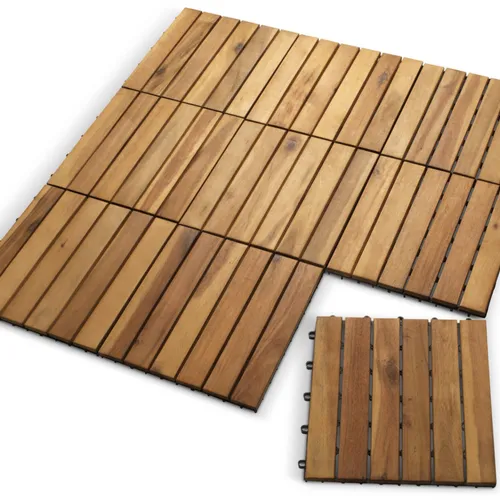 Baldosa ext KNEKKAND A30xL30 mad du 9uds en Madera natural - Muebles para el exterior, Uruguay | JYSK