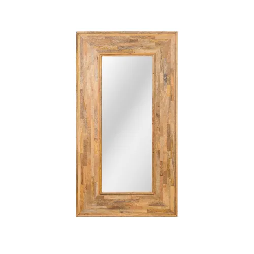 Espejo De Pared Madera-de-mango Marron Rectangular Aalst en Marrón - Espejos, Uruguay | Divino