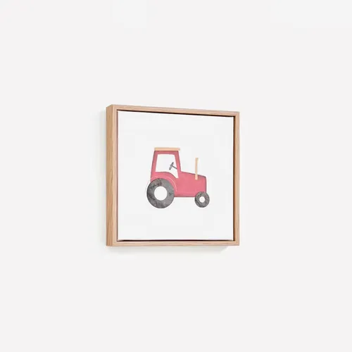 Cuadro Pecky de tractor rojo 20 x 20 cm en Multicolor - Decoración de pared, Uruguay | Kavehome