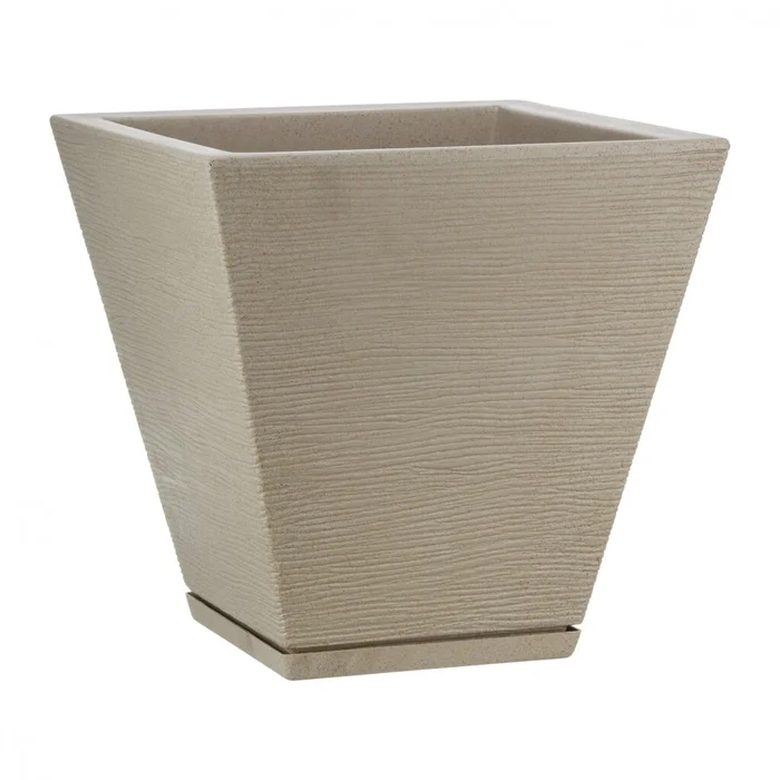 MACETA 29X34CM ZURIQUE GRAPHITO EFECTO PIEDRA BEIGE en Beige - Macetas, Uruguay | Decohogar