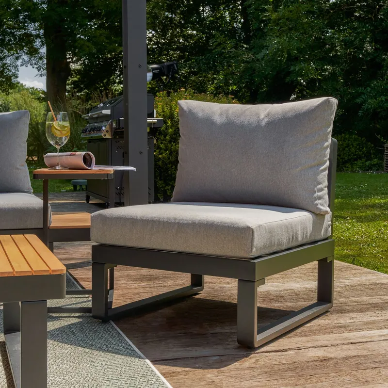 Módulo adicional esquinero Persea Antracita en Gris - Muebles para el exterior, Uruguay | Naterial Uruguay