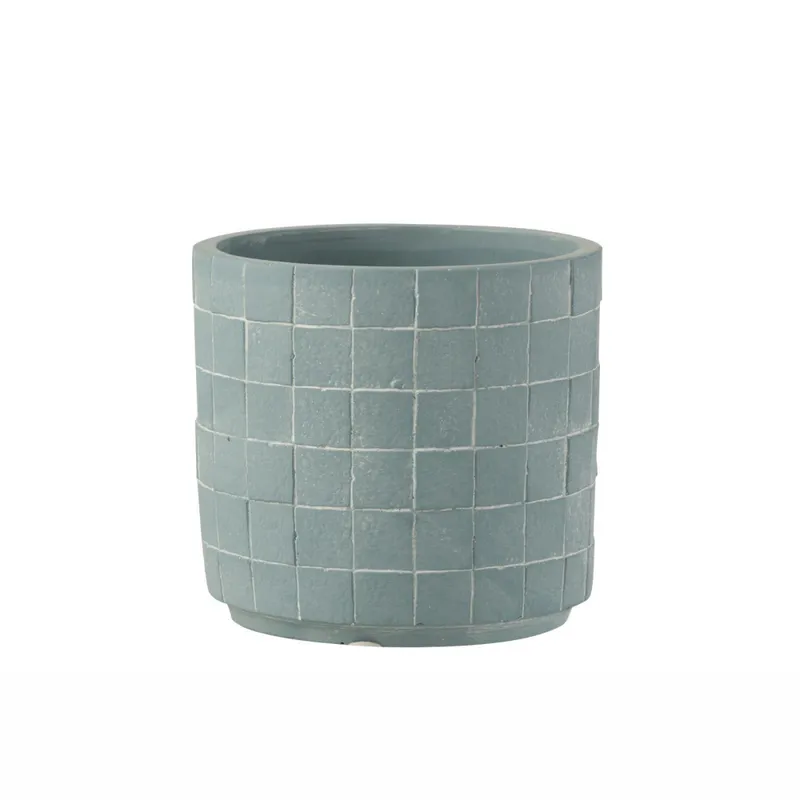 Maceta Ceramica Celeste Square en Azul - Jarrones, Uruguay | Divino
