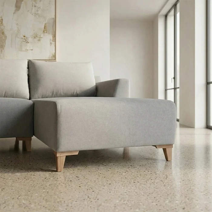 Rinconera Gino - Tela Microfibra - Chaise derecho - TC1009 (Plata) en Gris - Sillones y sofás, Uruguay | Nyr, vista 5