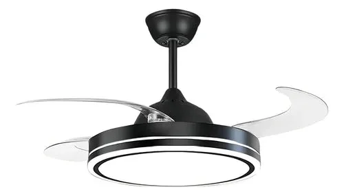 Ventilador de Techo LED Aspas Retráctiles Ocultas | Con control + luz variable en Negro - Lámparas colgantes, Uruguay | Bascuhouse