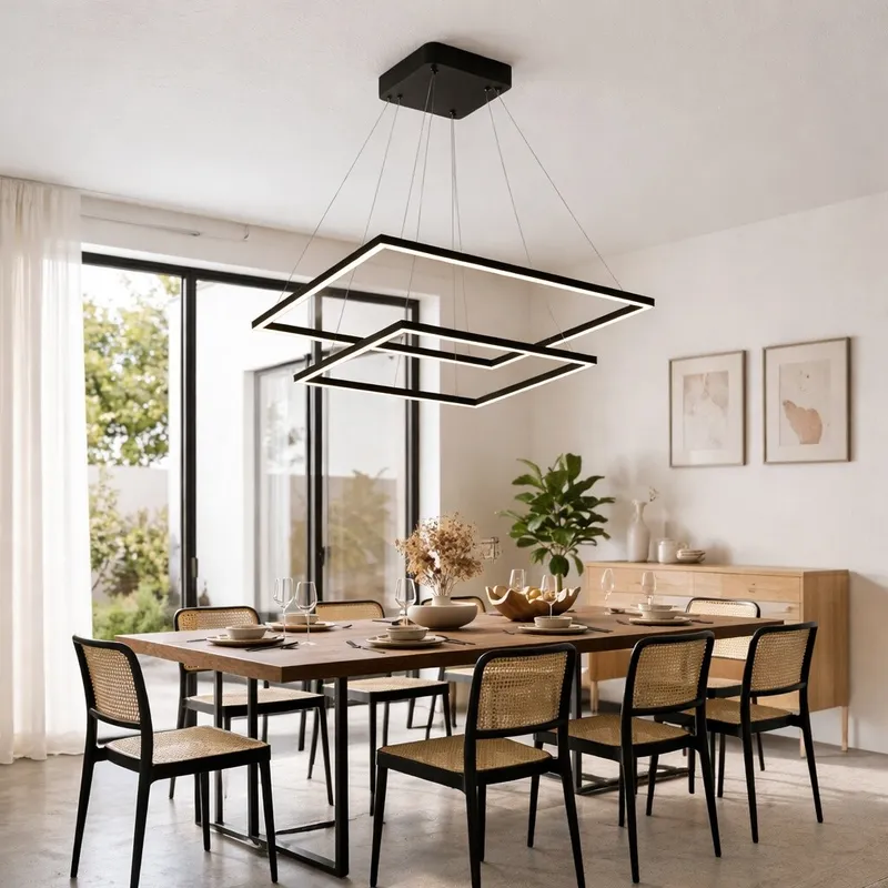 Colgante led dos Marcos 60 + 40cm 70W Dimerizable NEGRO en Negro - Lámparas colgantes, Uruguay | Iluminica