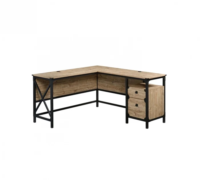 Escritorio Esquinero en L - Sauder - Linea Steel River en Madera natural - Escritorios y sillas de escritorio, Uruguay | Rústico Hogar