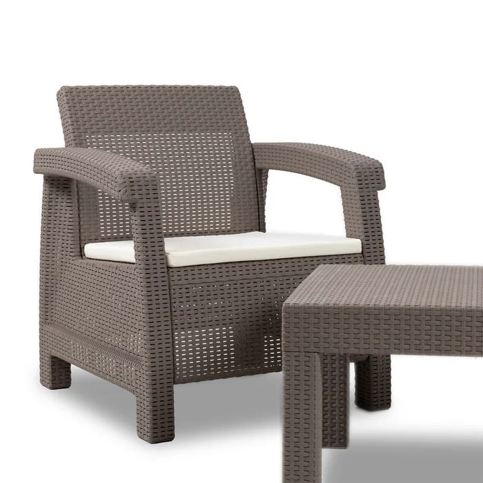 Juego de Jardín Mykonos - 2 butacas y mesa - Greige en Gris - Muebles para el exterior, Uruguay | Nyr, vista 6