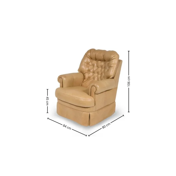 Butaca Bergere Capitoné fija - Cuero Natural - A fabricar en Beige - Butacas, banquetas y puffs, Uruguay | Nyr, vista 5