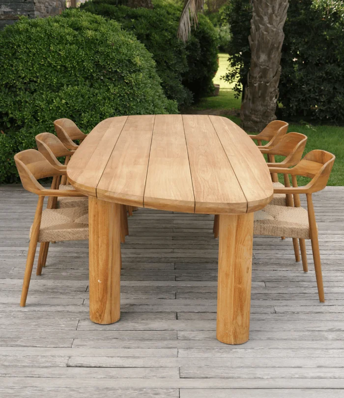 MESA JASSE TEKA NATURAL EXTERIOR en Madera natural - Mesas de comedor, Uruguay | Masinfinito Casa, vista 2