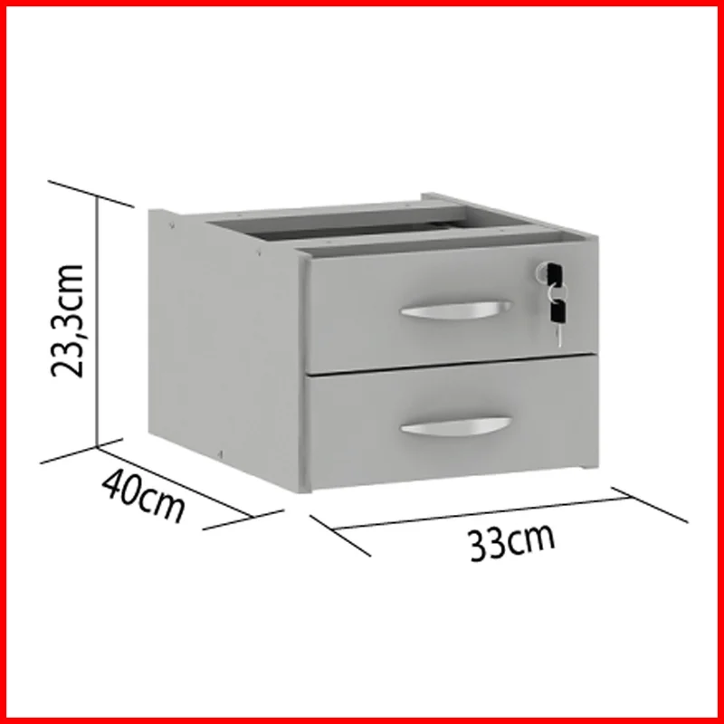 Cajonera auxiliar 2 cajones – 0310 en Gris - Escritorios y sillas de escritorio, Uruguay | Punto Unión, vista 3
