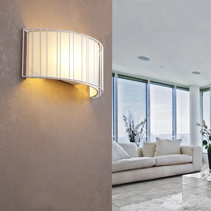 Aplique circular blanco con reja en Blanco - Iluminación, Uruguay | La Perla, vista 4