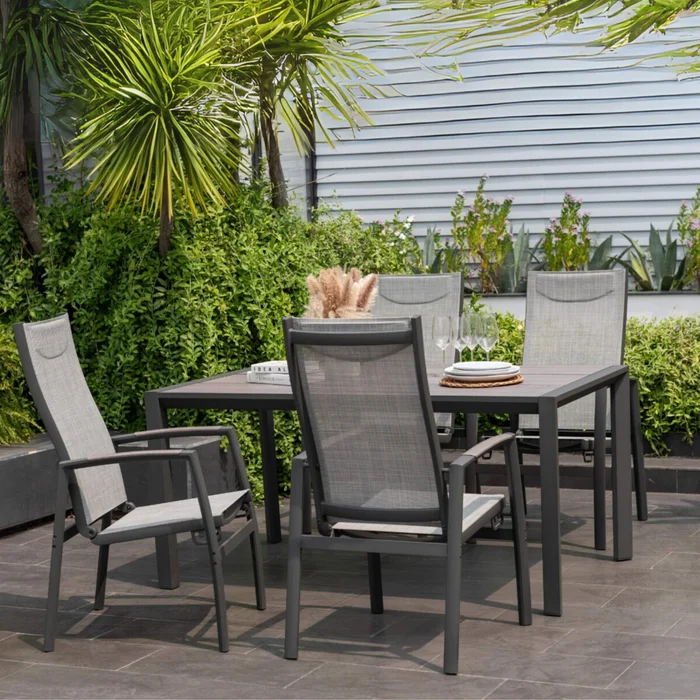 Mesa De Aluminio Para Jardín - Urbanite - 160x90 - Gris en Gris - Muebles para el exterior, Uruguay | Rústico Hogar, vista 2