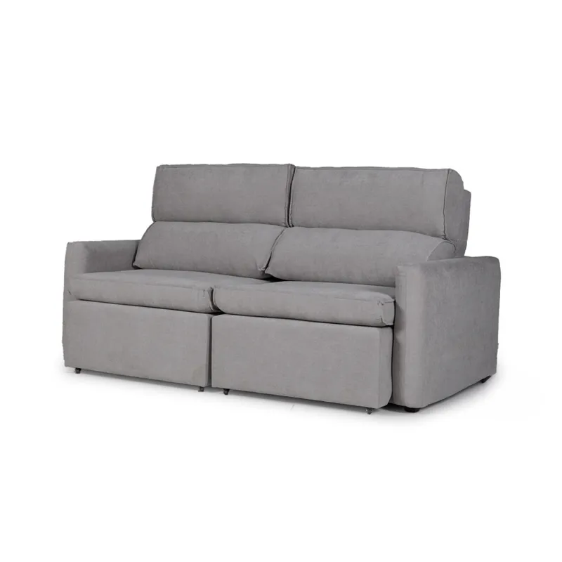 Sofá Santiago (Rebatible) - Tela Microfibra - 2,5 cuerpos - TC1009 (Plata) en Gris, Uruguay | NYR