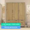 Ropero Armario de 3 Puertas, Perchero y 4 Cajones en MDP - Madera - Línea Melilla - Cinza en Gris - Roperos y placares, Uruguay | Mulata, vista 9 de 9