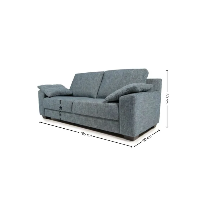 Sofá Zafiro - Tela Aquaclean - 2,5 cuerpos - A fabricar en Azul - Sillones y sofás, Uruguay | Nyr, vista 4