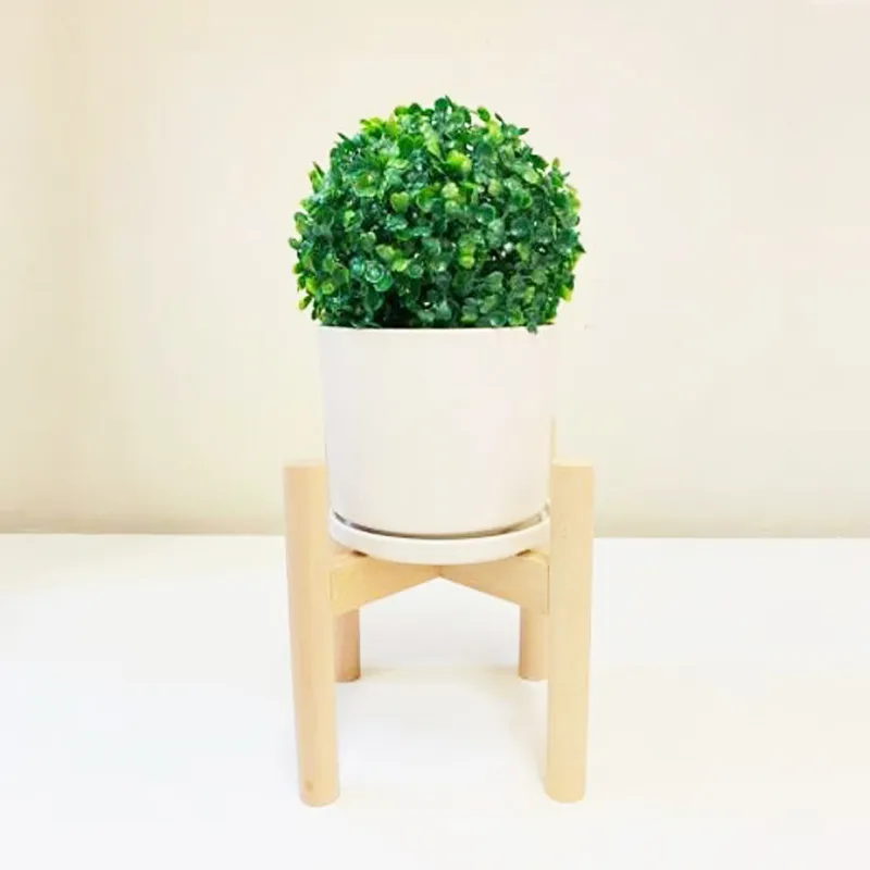 Maceta con soporte chica en natural y puede - Macetas, Uruguay | Alta Gracia Deco