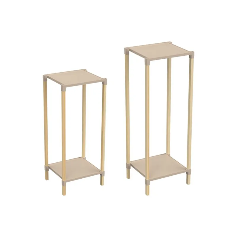ORGANIZADOR SET X2UNID 48x28x25CMS / 59x28x25CMS MADERA Y PP en Beige - Bibliotecas, Uruguay | Koz