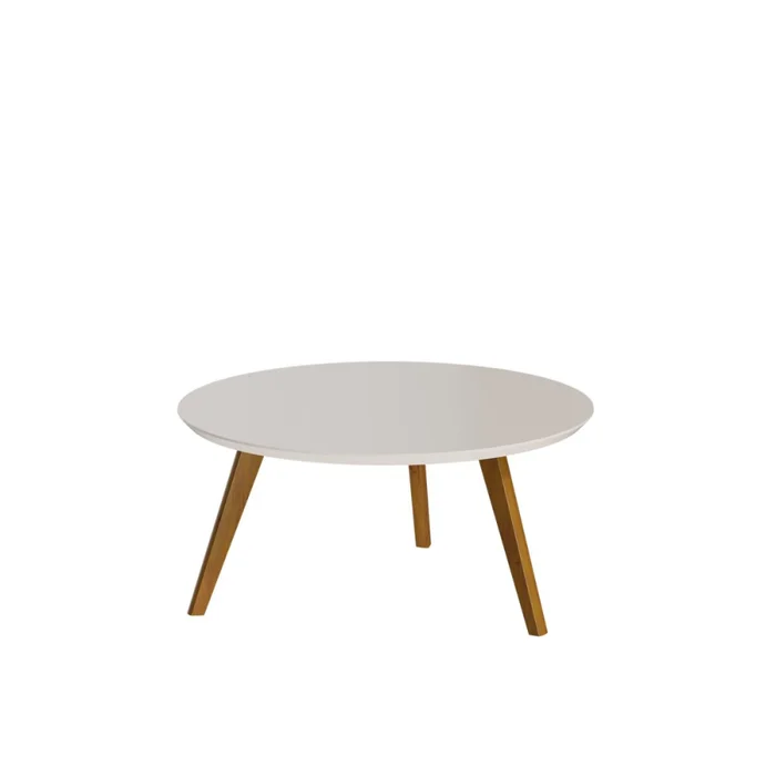 Mesa de Centro Classic - Redonda - Off White y Natural en Blanco - Mesas de living, Uruguay | NYR, vista 2