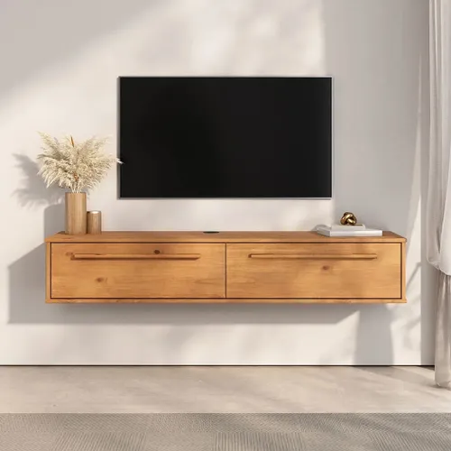 Rack TV 145cm Suspendido/Flotante Trega - Madera Maciza - Muebles para TV, Uruguay | Balton