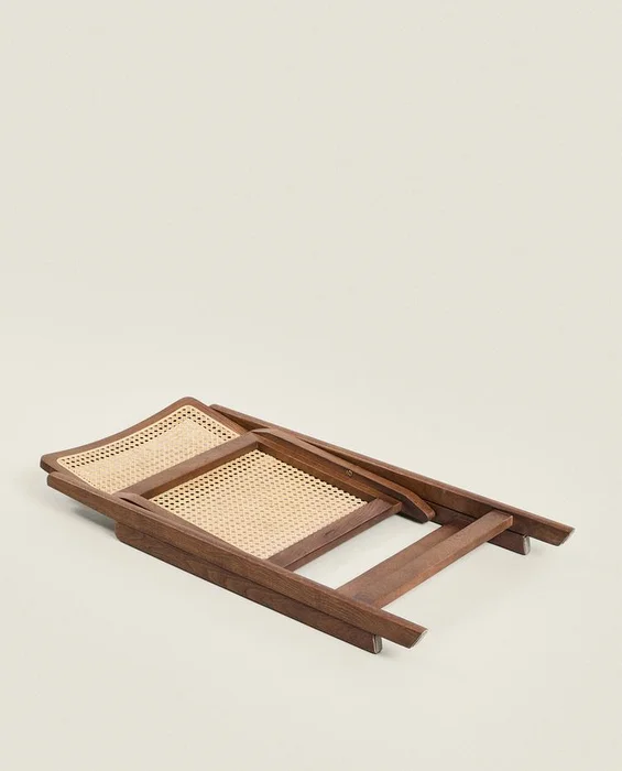 SILLA PLEGABLE MADERA Y RATÁN en Marrón - Sillas, Uruguay | Zara Home, vista 4