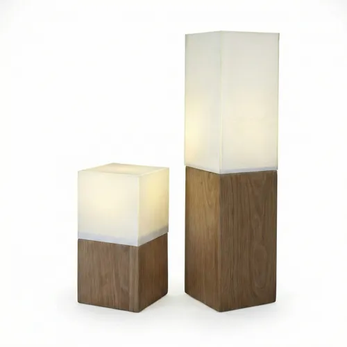 Lámpara de Mesa Block Duo en Madera natural - Lámparas de mesa, Uruguay | La Perla