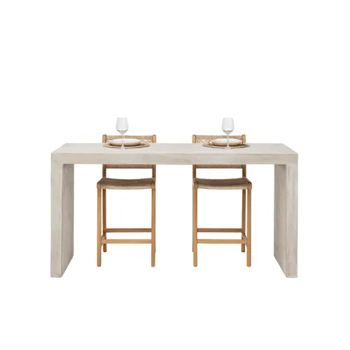 MESA CEMENTO TACOMA  146 CM en Beige - Muebles para el exterior, Uruguay | Masinfinito Casa