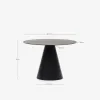 Mesa Wilshire de cristal templado y metal con acabado pintado negro Ø 120 cm en Negro - Mesas de comedor, Uruguay | Kavehome, vista 5 de 5