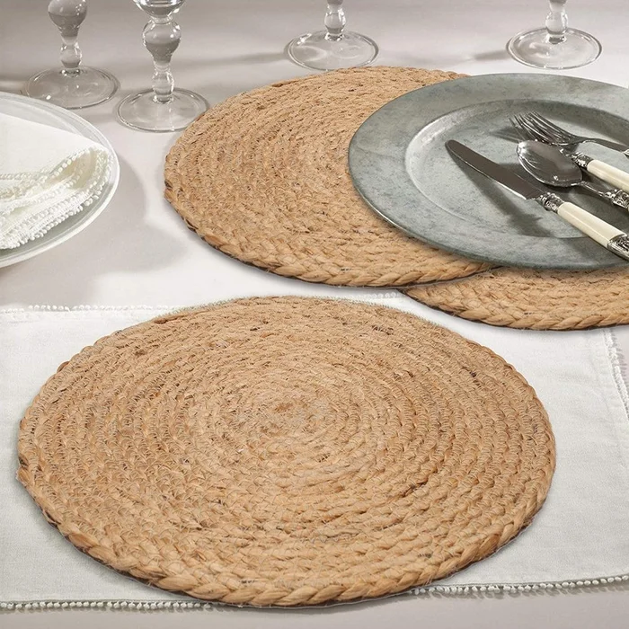 Set x 4 Individuales Circulares en Madera natural - Alfombras, Uruguay | Casa Ernesta, vista 2