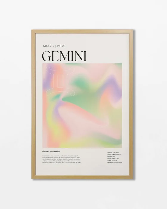 Signo Geminis en Multicolor - Láminas, Uruguay | La Cuadrería