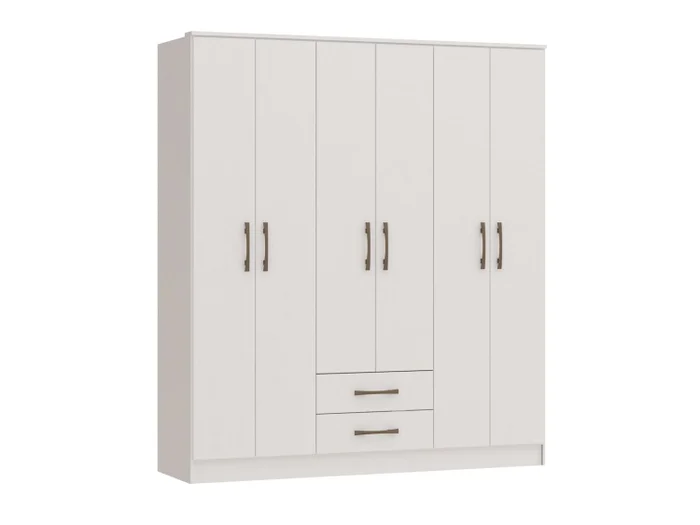 CASTRO - ROPERO PEQUIN 6 PTAS BLANCO 4600AB - Roperos y placares, Uruguay | Alfa Ventas