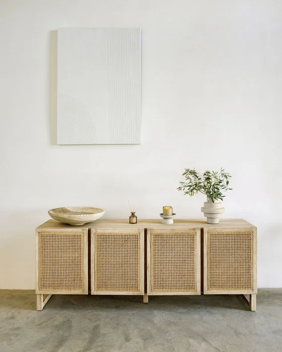 Lienzo Adelta rayas blanco 80 x 110 cm en Blanco - Decoración de pared, Uruguay | Kavehome, vista 2