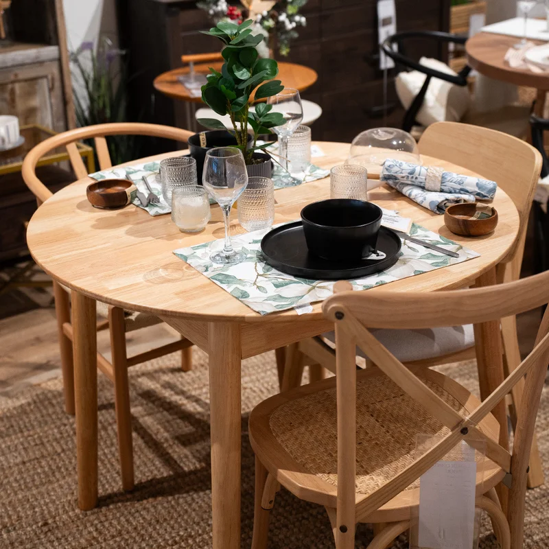 Mesa de comedor Extensible - Madera maciza 100 a 130 cm - Línea Serena en Madera natural - Mesas de comedor, Uruguay | Ecowood, vista 8
