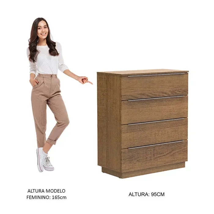 Comoda 4 Cajones en Madera natural - Cómodas, Uruguay | Balton, vista 4
