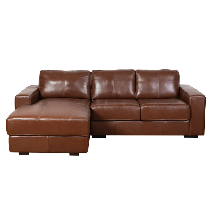 Sofa C/chaise Más De 4 Cuerpos Cuero-100-natural Marron Texas Caramelo en Marrón - Sillones y sofás, Uruguay | Divino, vista 2