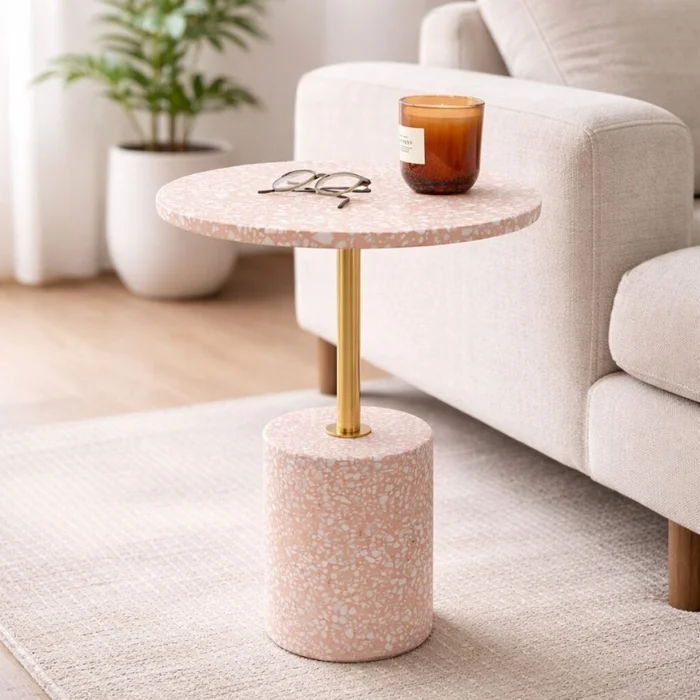 MESA AUXILIAR AMORE PINK Rosa CIRCULAR en Rosa - Mesas de comedor, Uruguay | Viasono