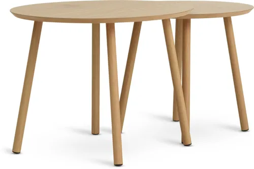 Mesas nido MUNKEBO Ø55/Ø45 roble en Madera natural - Mesas de arrimo, Uruguay | JYSK