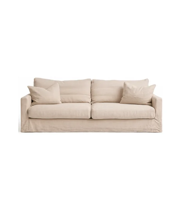 SOFA BISCARROSSE LINO FRANCES 206CM BEIGE en Beige - Sillones y sofás, Uruguay | Más Infinito Casa