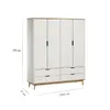 Ropero 4 Puertas 4 Cajones - Línea Nórdica - Roble/Blanco en Multicolor - Roperos y placares, Uruguay | Rústico Hogar, vista 5 de 5