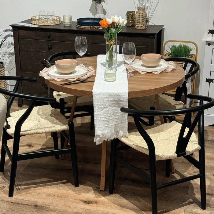 Mesa de Comedor Redonda - Atix - Rose en Madera natural - Mesas de comedor, Uruguay | Ecowood, vista 5