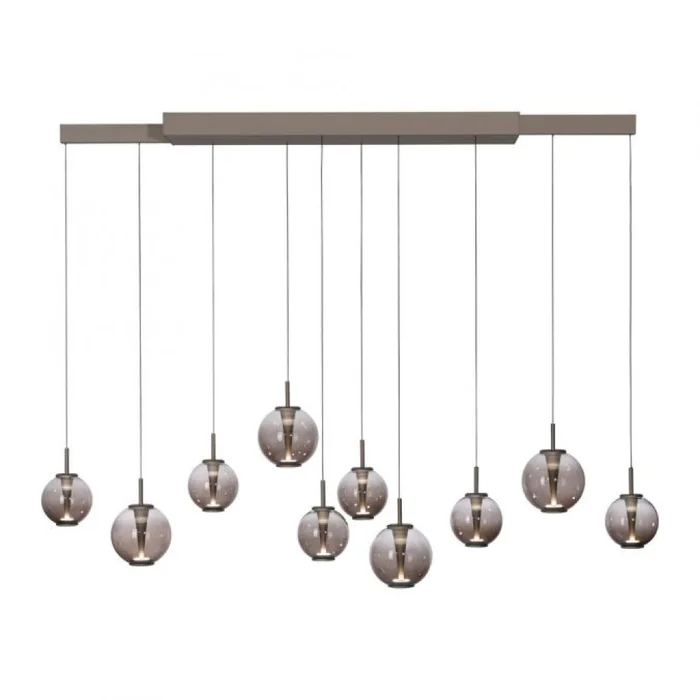 Colgante led extensible motorizado 70w 10 luces cristal ámbar a control remoto, Bronce en Multicolor - Lámparas colgantes, Uruguay | Iluminica