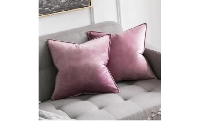 Almohadón Velvet Pink Purple con borde en Multicolor - Textiles, Uruguay | Finkel