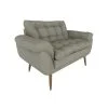 Sofa 2 Cuerpos Capitoneado Tapizado Tela Patas De Madera - Sillones y sofás, Uruguay | Soy Hogar, vista 2