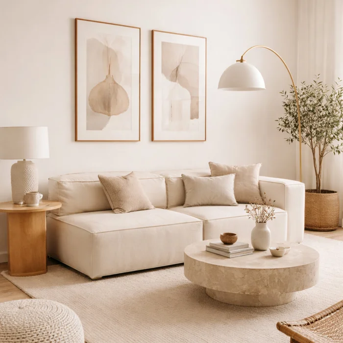 Sillón Nicole Esquinero Doble Derecho - Beige en Beige - Sillones y sofás, Uruguay | Samic, vista 2