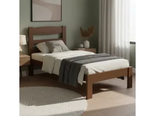 Cama 1 plaza RETA Nogal en Marrón - Dormitorio, Uruguay | Quesal, vista 5