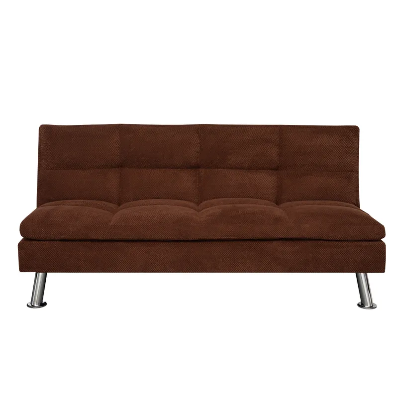Sofá Cama Tapizado En Microfibra Patas De Metal en Gris – Marrón - Sillones y sofás, Uruguay | Soy Hogar