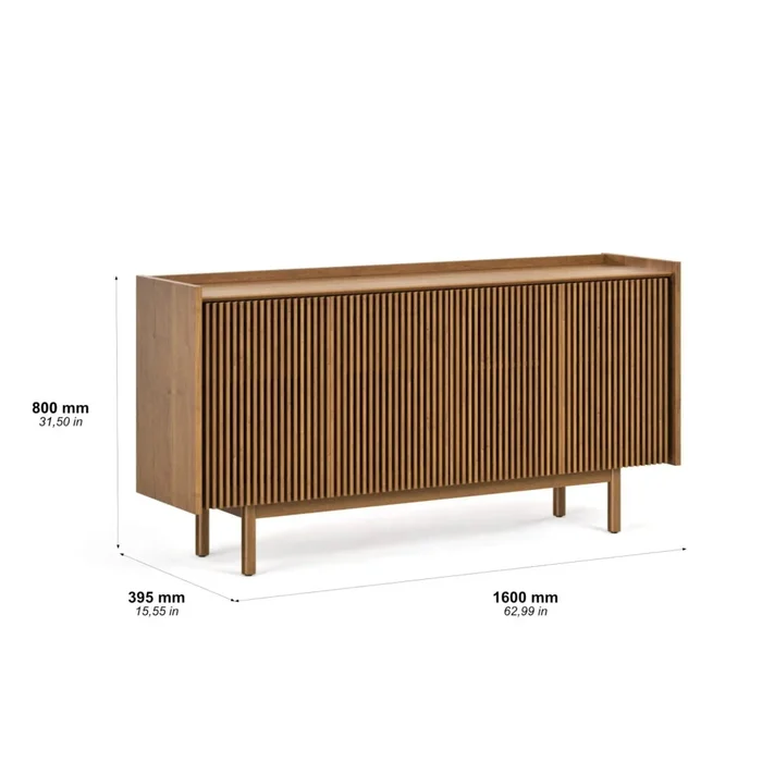 Aparador Buffet Dune Ripiado 1.6 - Línea Nevada - Marrón en Madera natural - Mesas de arrimo, Uruguay | Ecowood, vista 5