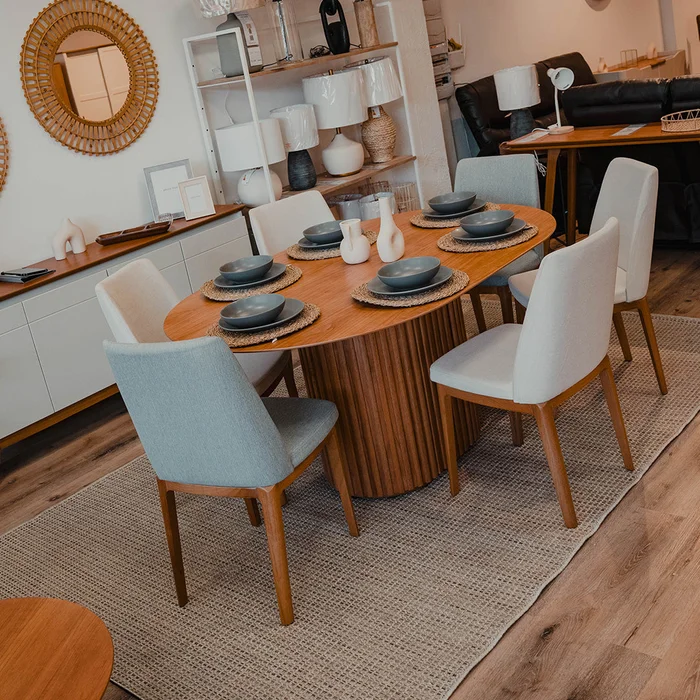 Mesa de Comedor Ovalo - Línea Nevada - Marrón en Marrón - Mesas de comedor, Uruguay | Ecowood, vista 2