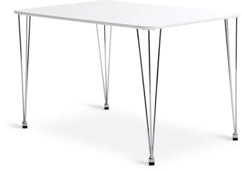 Mesa de comedor BANNERUP 76x120 blanco/cromo en Blanco - Mesas de comedor, Uruguay | JYSK