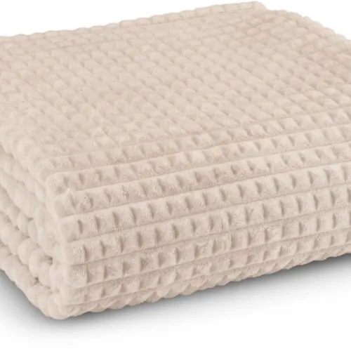 Manta HAGTORN fleece 140x200 beige en Beige - Textiles, Uruguay | JYSK